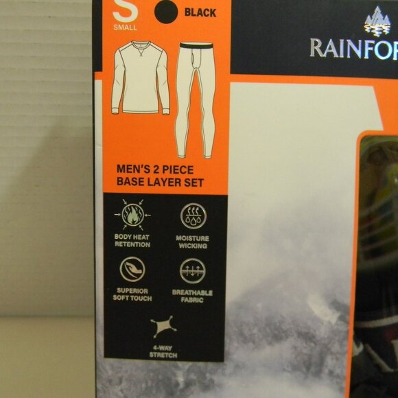 Rainforest Base Layer Set Black Men's Sz Small "Warmer" NIB - Picture 4 of 5